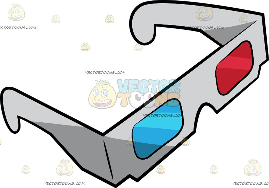 1024x716 3d Glasses Cartoon Clipart