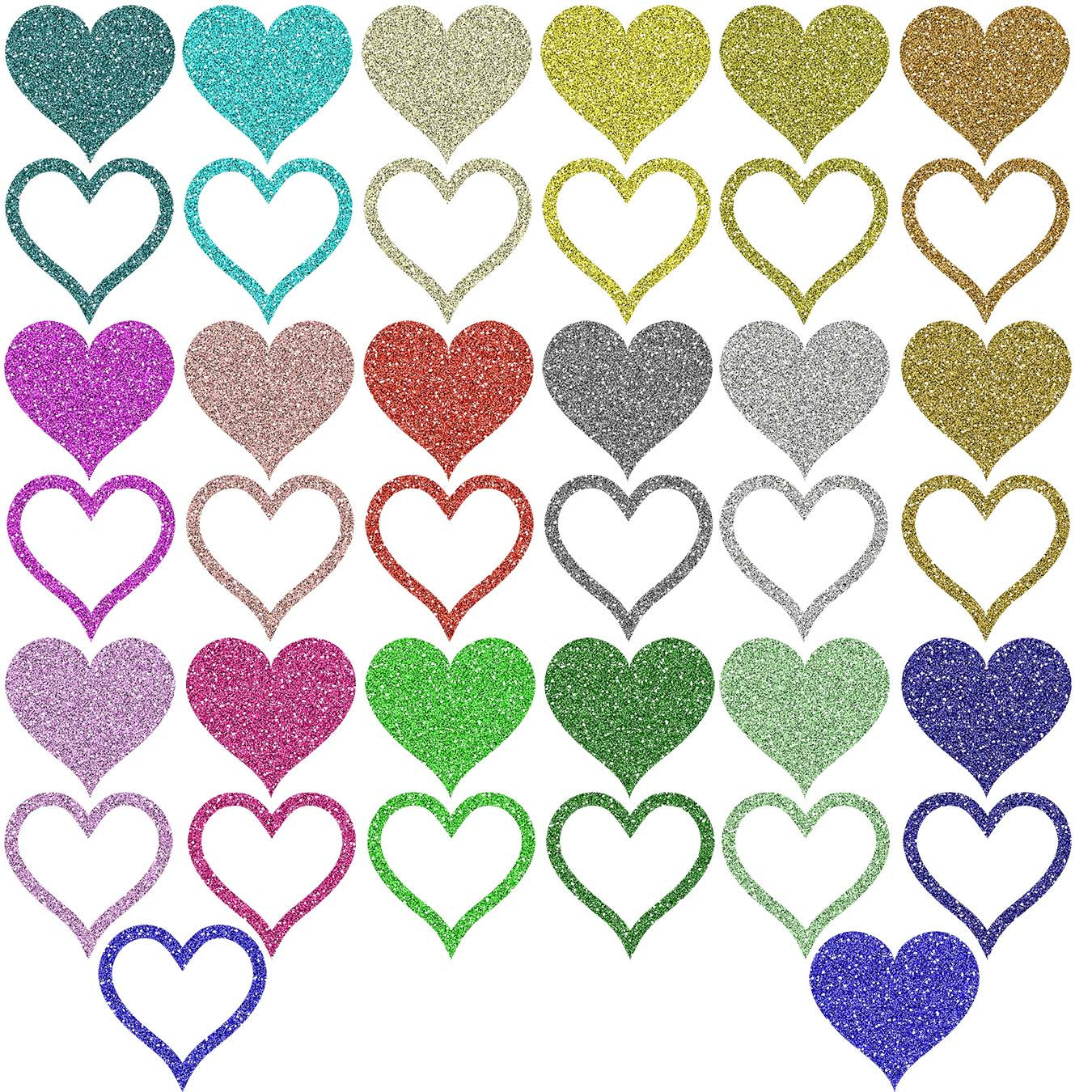 1350x1350 Glitter Clipart Colorful Heart