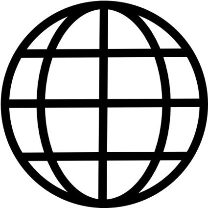 425x425 Black And White Globe Clipart