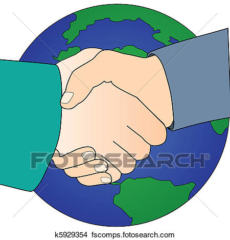 450x468 Clipart Of Handshake For Global Peace K5929354