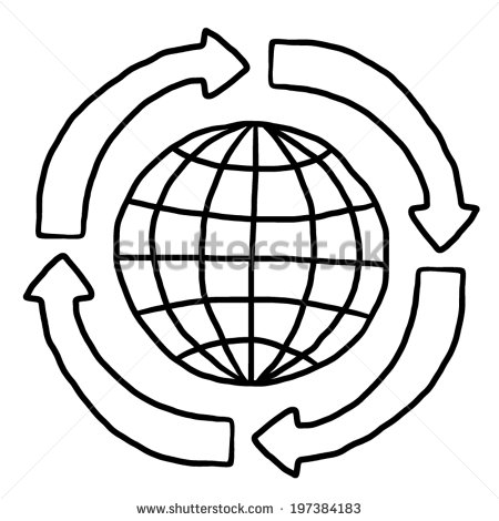 450x470 Drawn Globe Black And White