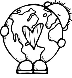 300x321 Globe Clipart Black And White For Kids