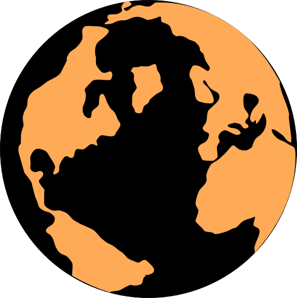 600x601 Orange And Black Globe Clip Art