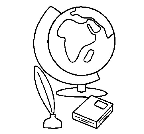 505x470 Globe Coloring Page