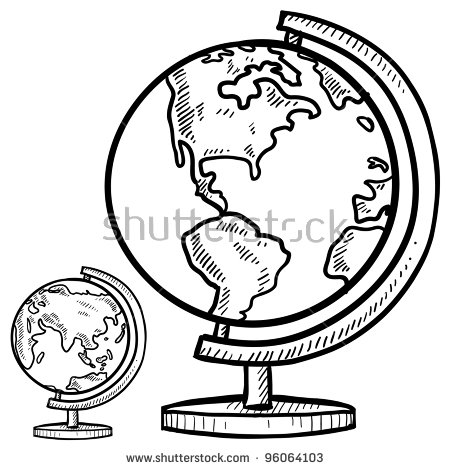 450x470 Drawn Globe Doodle