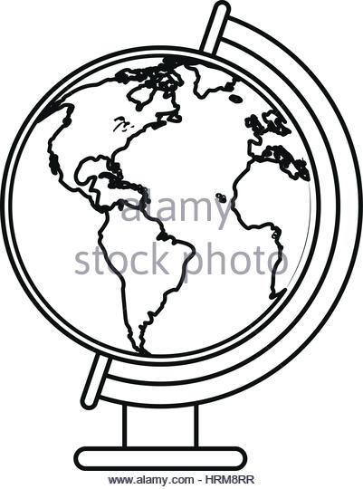 401x540 Line Drawing World Map Stock Vector Images