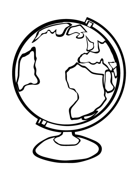 564x800 Globe Clipart Black And White For Kids