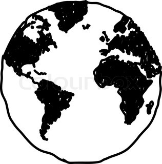 316x320 World Map Globe Vector Line Illustrator Stock Vector Colourbox