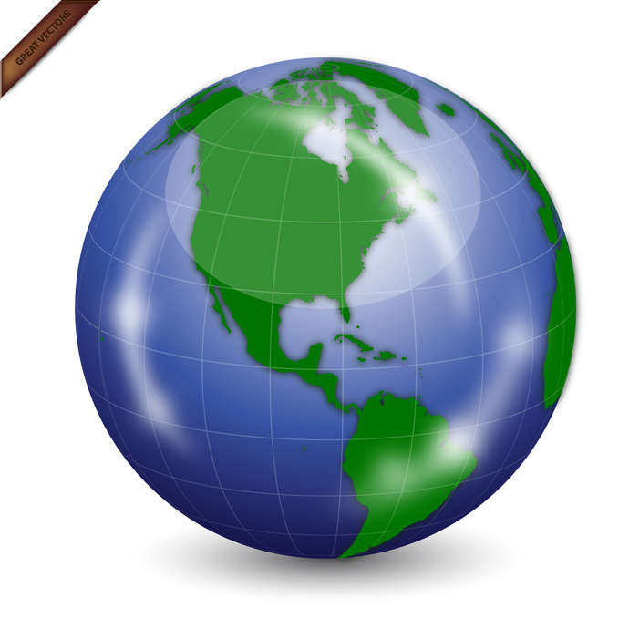 690x690 Shiny Earth Globe Free Vector 123freevectors