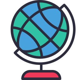 256x256 Globe Icon Outline Filled