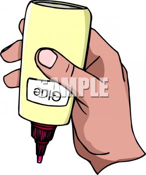 293x350 Hand Holding A Bottle Of Glue