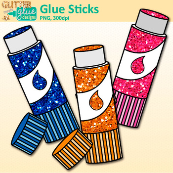 350x350 Stick Clip Art {Rainbow Glitter Back To School Supplies