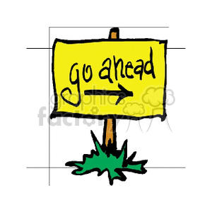 300x300 Royalty Free Yellow Go Ahead Sign With Right Arrow 167190 Vector
