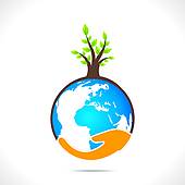 170x170 Clipart Of Save Earth Or Go Green Concept K21641194