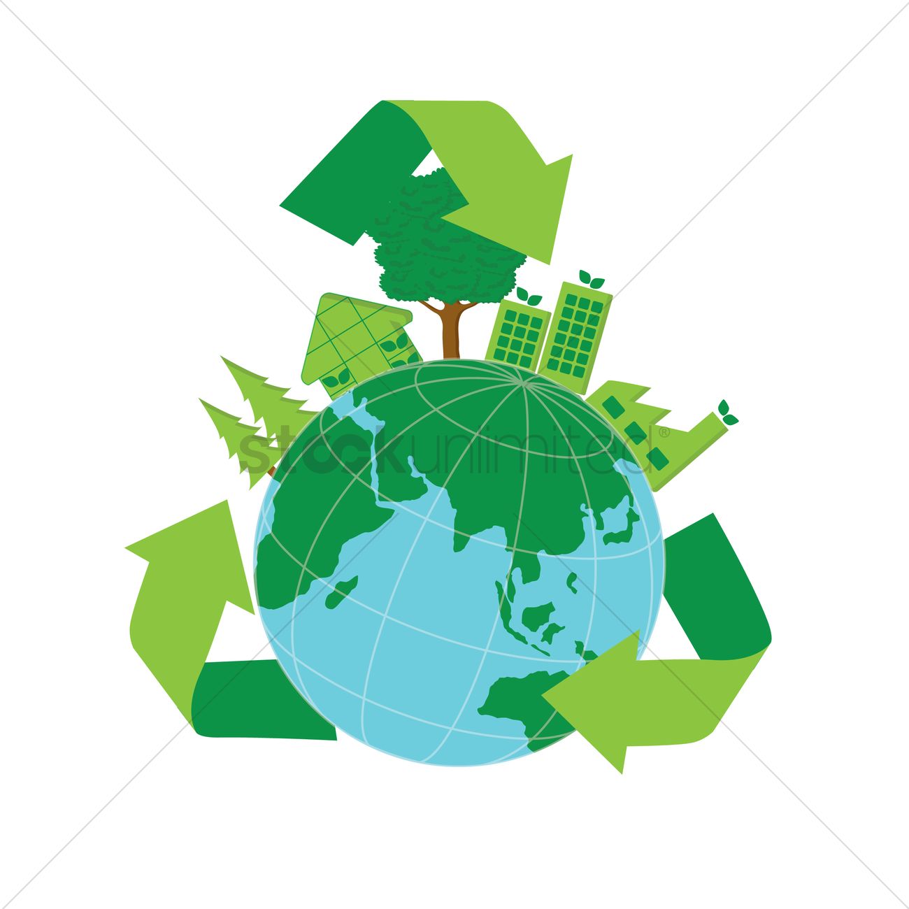1300x1300 Free Go Green Earth Vector Image