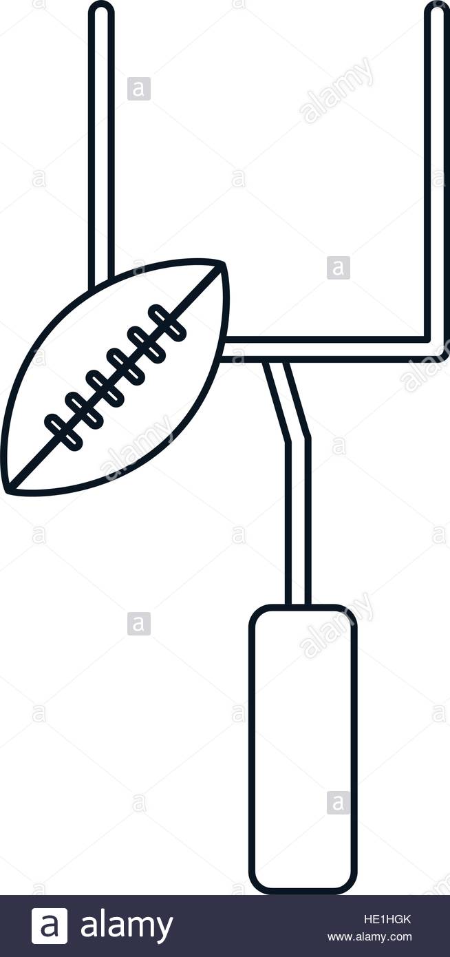 654x1390 American Football Goal Post Ball Outline Stock Vector Art