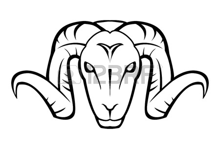 450x305 Standing Goat,black And White Vector Image,side View Contour