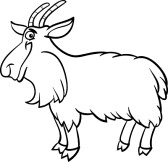 168x162 Black And White Goat Clipart