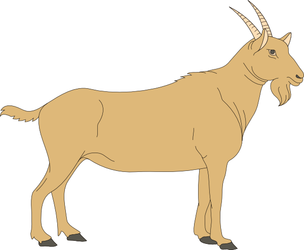 600x493 Brown Goat Clip Art