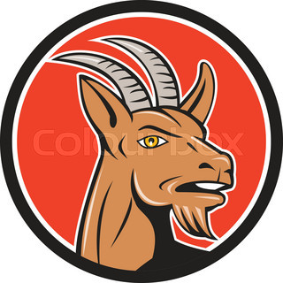 320x320 Crazy Cartoon Goat. Vector Clip Art Illustration With Simple