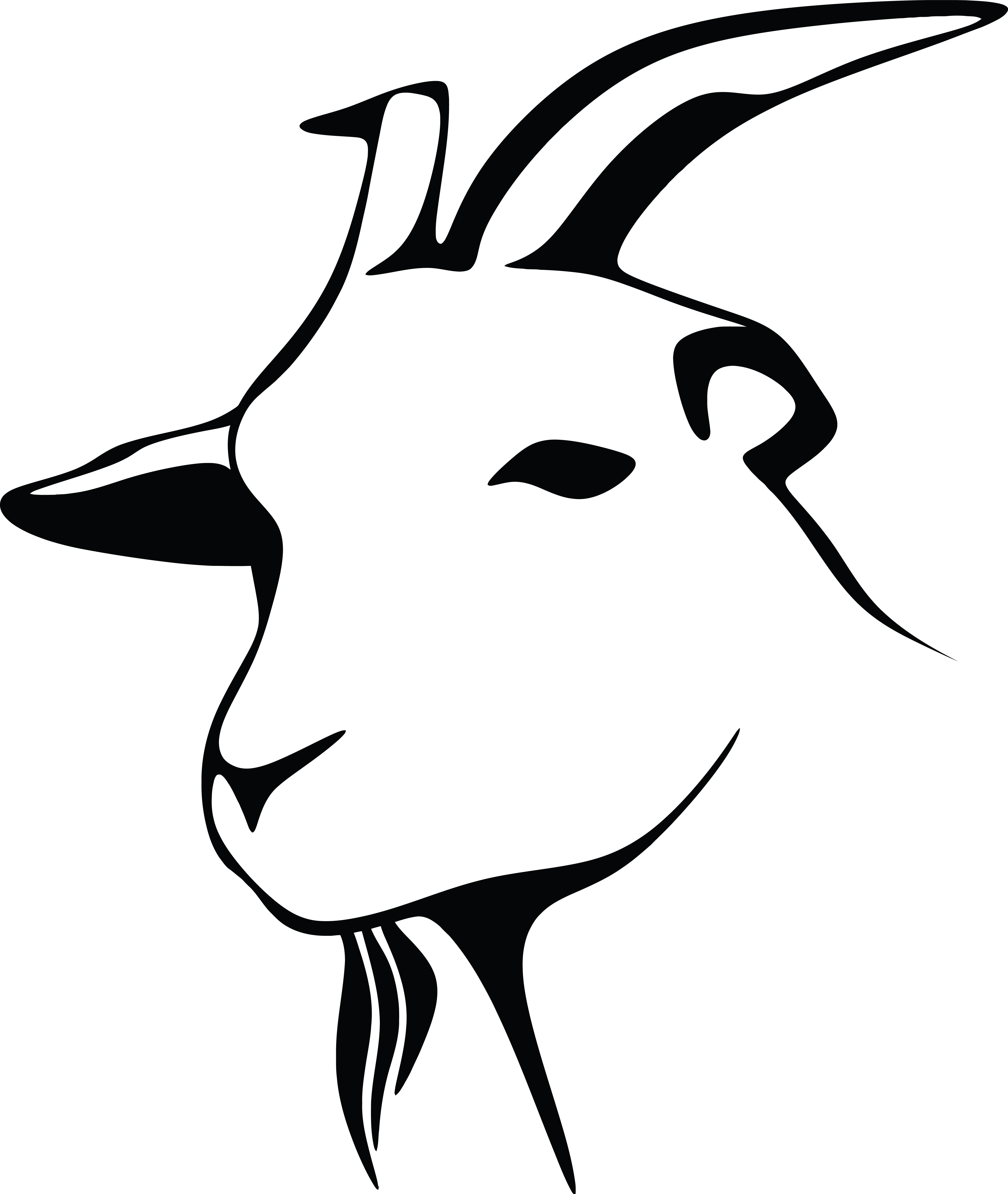 4000x4739 Goats Head Clipart Black And White