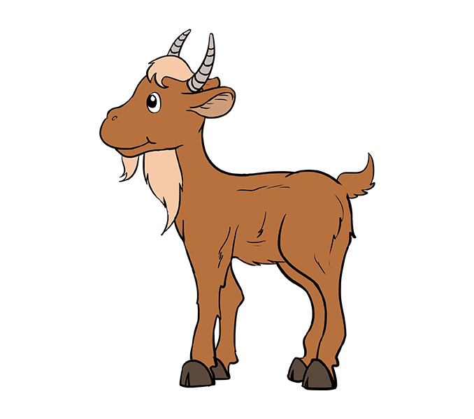 678x600 How To Draw A Cartoon Goat In A Few Easy Steps Easy Drawing Guides
