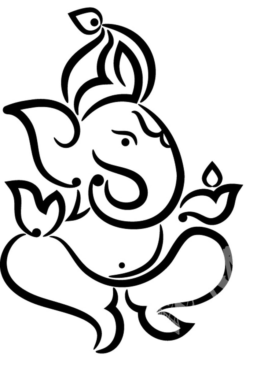 900x1200 Lord Ganesha's Simple Drawing