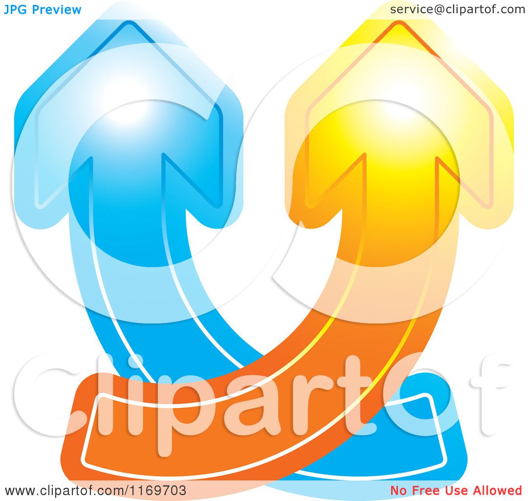 1080x1024 Clipart Of Blue And Orange Arrows Crossing And Going Up