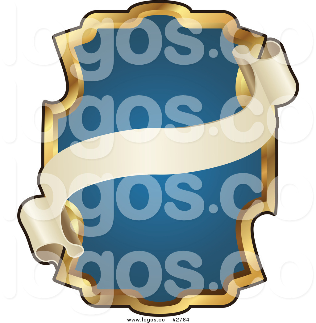 1024x1044 Royalty Free Ornate Blue And Gold Banner Frame Logo By