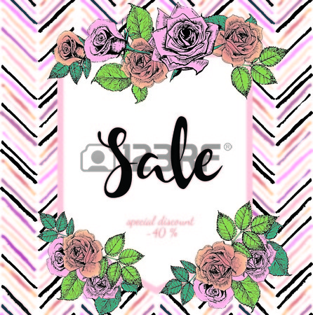 446x450 Vector Banner For Great Sale. Round Text Template. Rose Gold