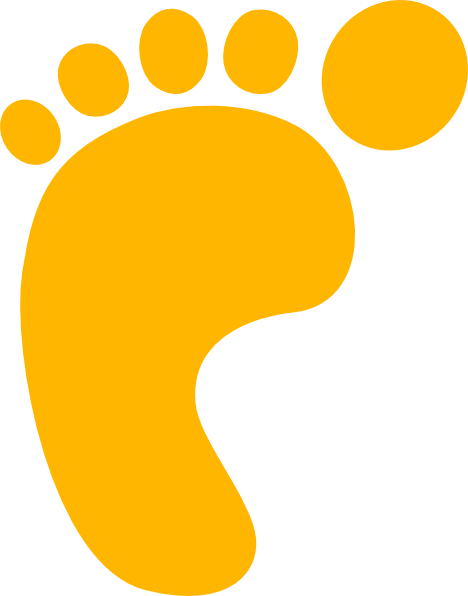 468x596 Gold Footprint Clip Art