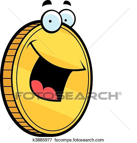 450x470 Clip Art Of Gold Coin Smiling K3885977