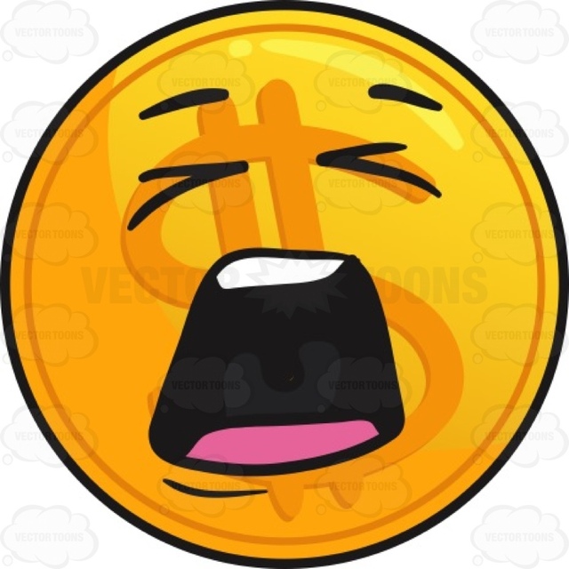 640x640 Distraught Golden Coin Emoji Cartoon Clipart