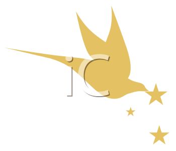 350x300 Gold Dove With Stars