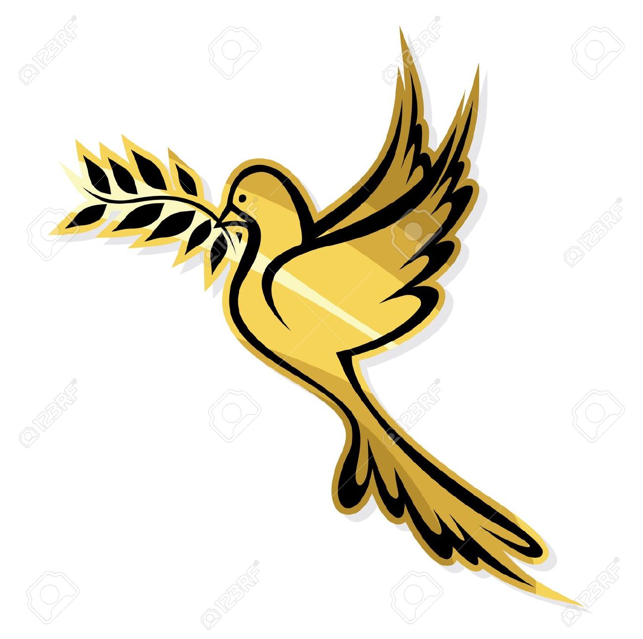 1300x1292 Golden Clipart Dove