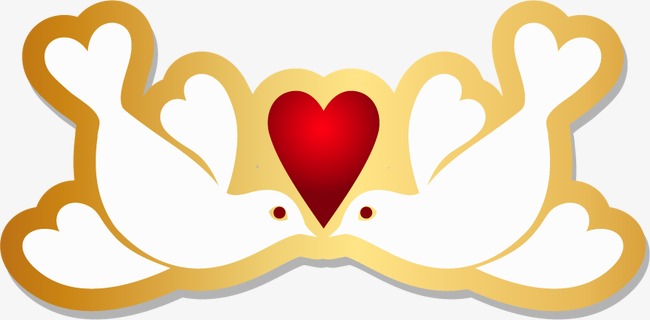 650x320 Gold Dove, Golden, Pigeons, Hearts Png And Vector For Free Download