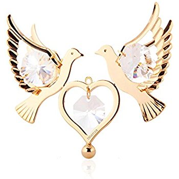 350x350 Set Of 2 Turtle Dove Ornaments