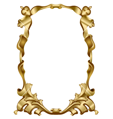 380x400 Gold Decorative Frame Clipart