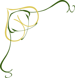 288x300 Gold Heart And Green Branches Clip Art