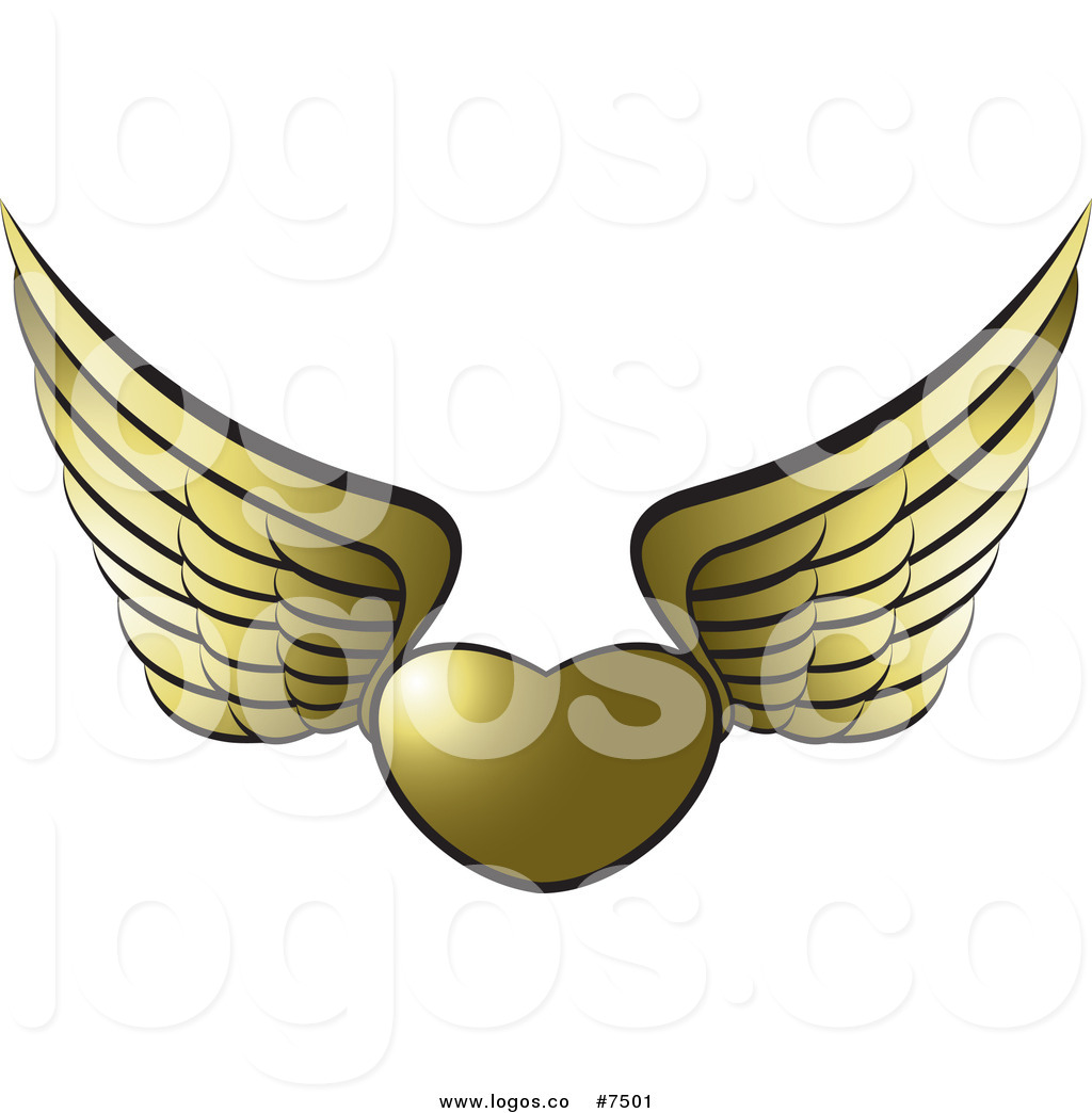 1024x1044 Royalty Free Clip Art Vector Logo Of A Gold Winged Heart By Lal