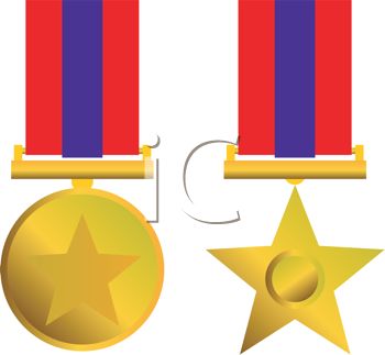 350x323 Gold Star Medals For Achievement