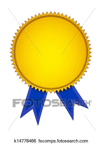 337x470 Stock Illustration Of Gold Award Medal With Blue Ribbon K14778466