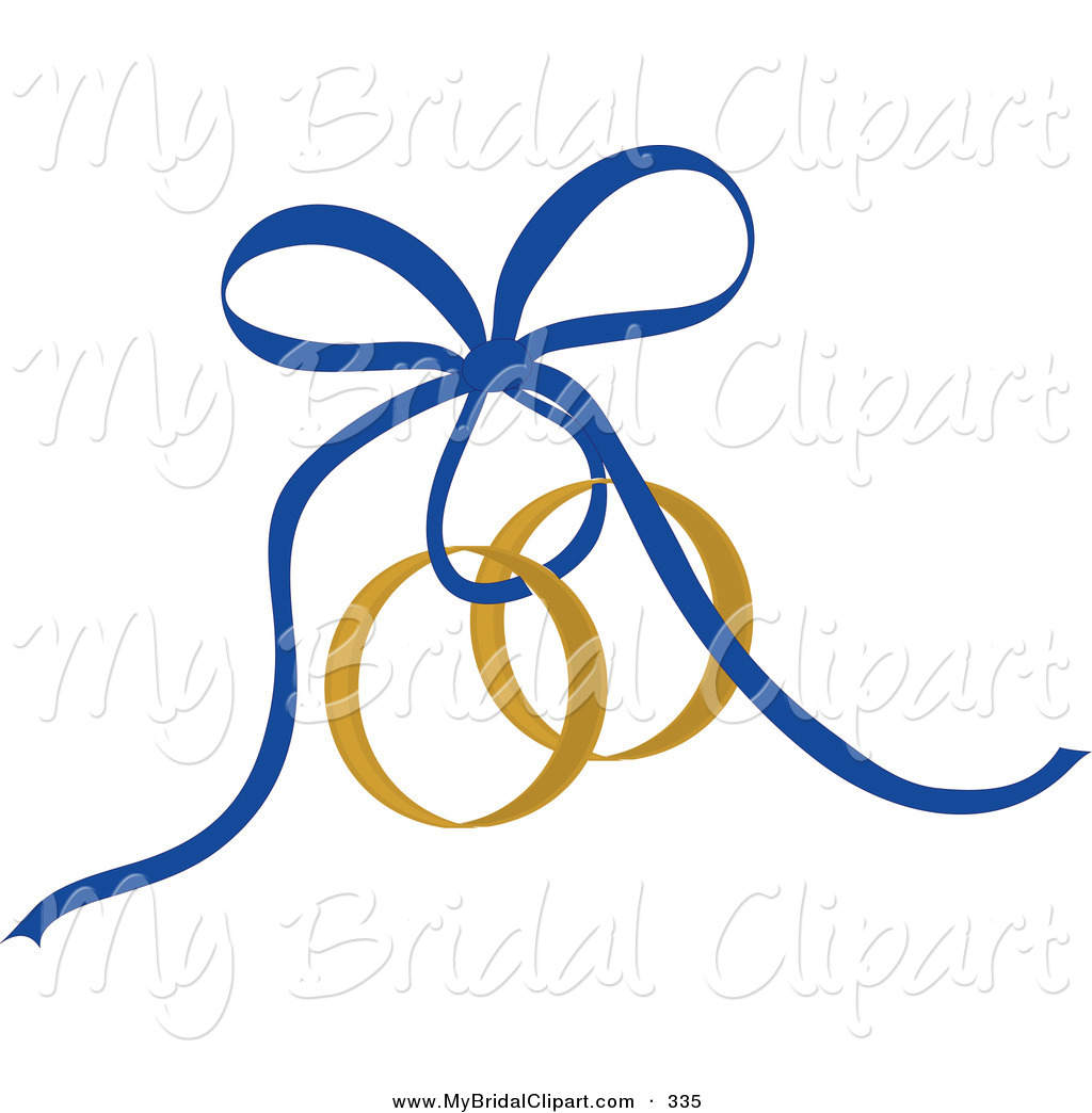 1024x1044 Bridal Clipart Of A Blue Ribbon Tying Gold Wedding Rings By Pams