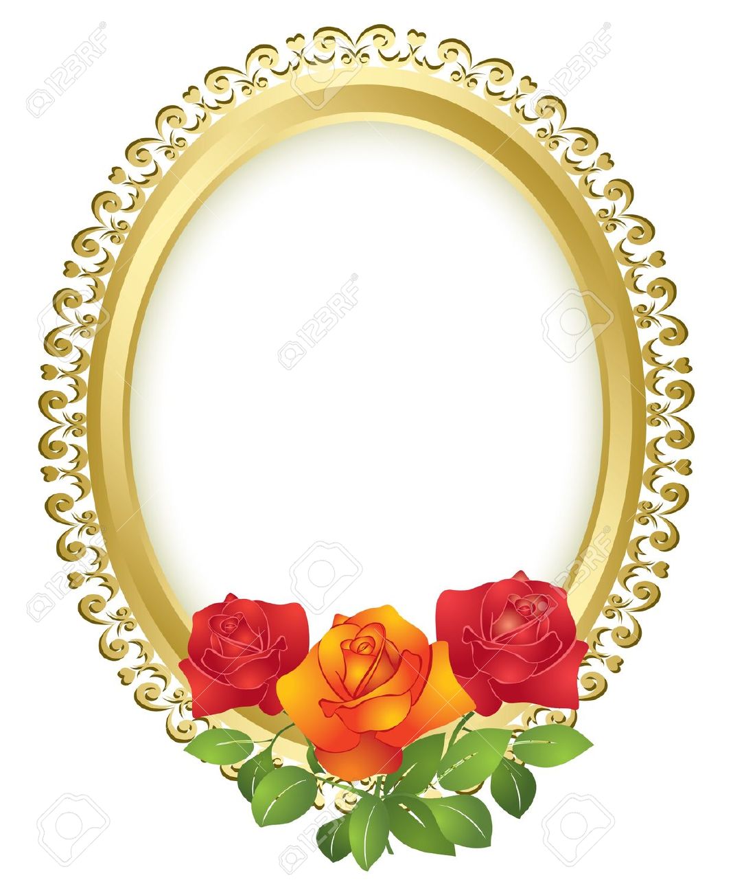 1068x1300 Yellow Rose Clipart Gold Frame