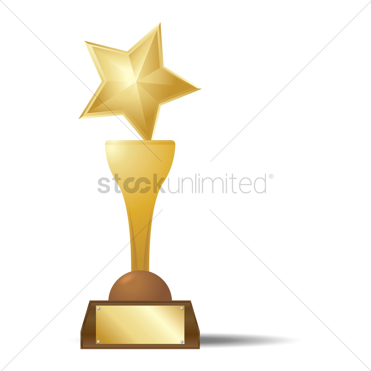 1300x1300 Gold Star Trophy Vector Image