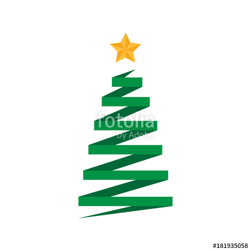 500x500 Origami Folded Paper Christmas Tree With Golden Star. Xmas Tree