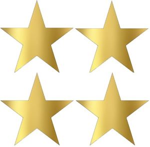 300x295 Gold Star Stickers Metallic Gold Foil Star Labels 45mm Stars