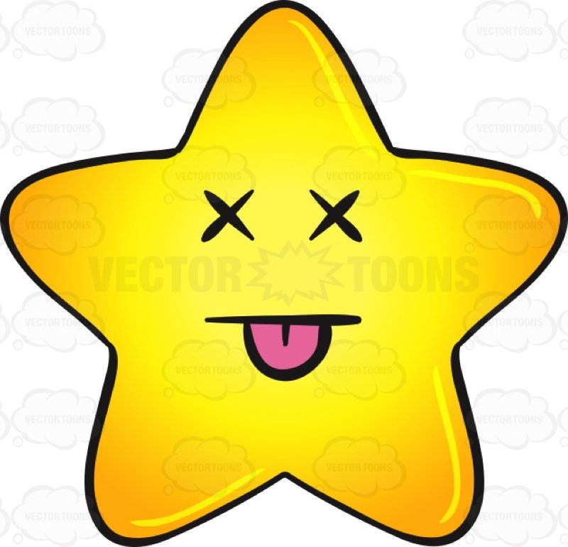 800x770 Knocked Out Gold Star Cartoon Emoji Cartoon Clipart