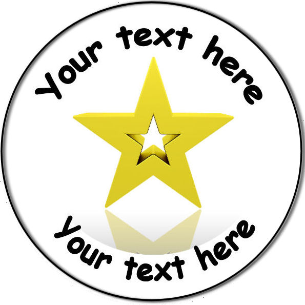 595x595 Personalised Custom Badge Education And School Gold Star Award