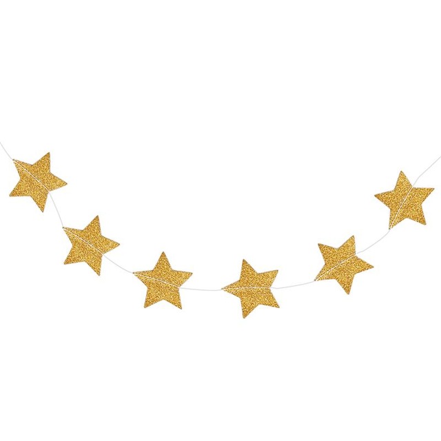 640x640 Buy 2m Gold Star Garland Golden Christmas Galaxy